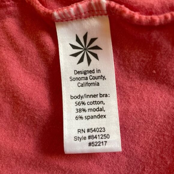 Athleta Racerback Knit Sundress Built in Bra Womens Size Medium In Coral Pink - Picture 9 of 11